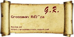 Grossman Róza névjegykártya